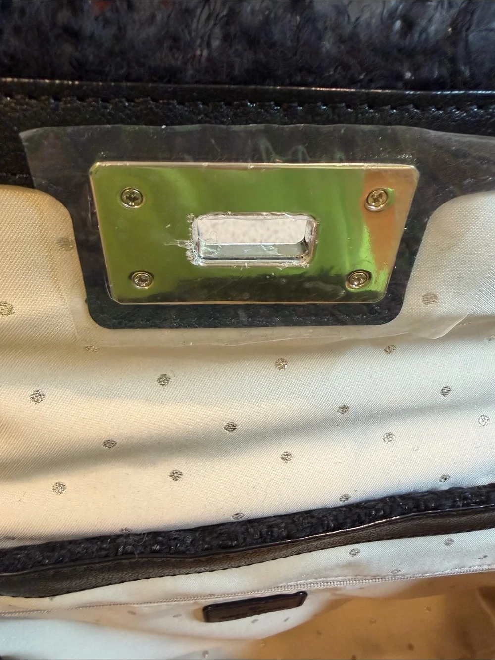 Kate Spade Nadine Black Wool Tweed Satchel with Gold Hardware